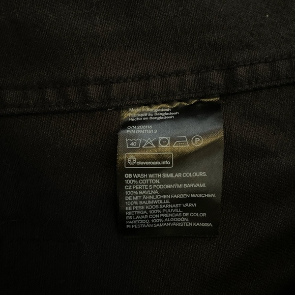 H&M Men’s Washed Black Work Jacket – Relaxed Fit Cargo Trucker, 100% Cotton - Picture 8 of 9